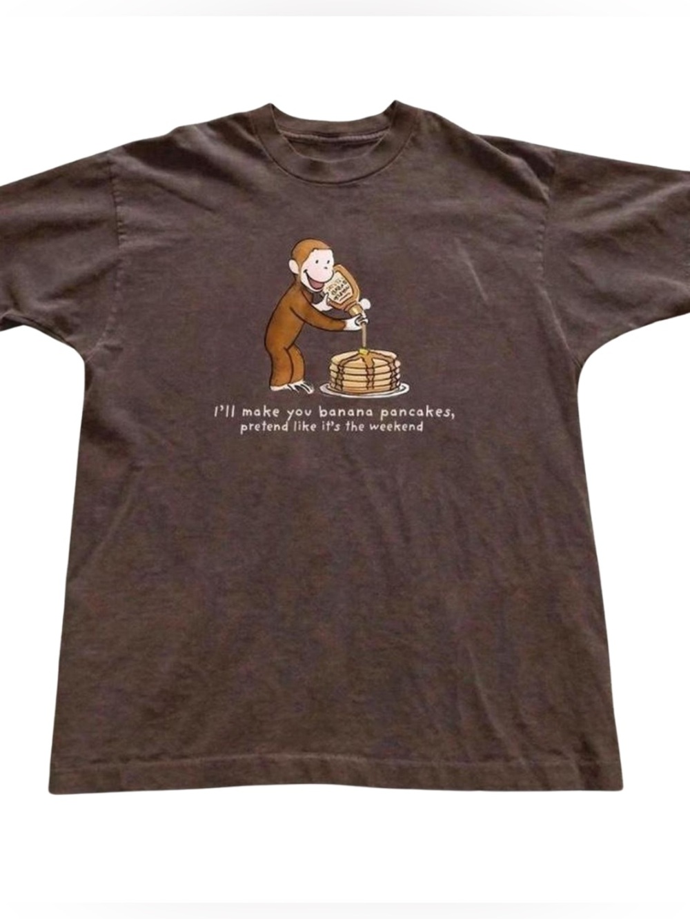 Gildan Brown Curious George Pancake Graphic Tee - Men